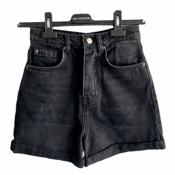 STRADIVARIUS High Waisted Mid-Thigh Denim Shorts - Picture 1 of 5